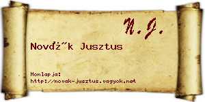 Novák Jusztus névjegykártya
